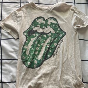 green/tan floral Rolling Stones t shirt!